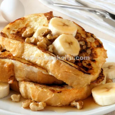 French Toast with Banana and Walnuts