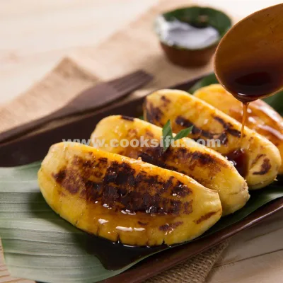 Traditional Indonesian Style Flat Grilled Banana