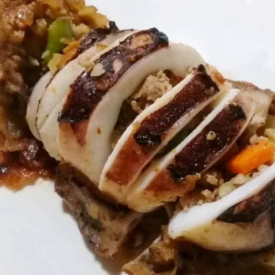 grilled stuffed squid